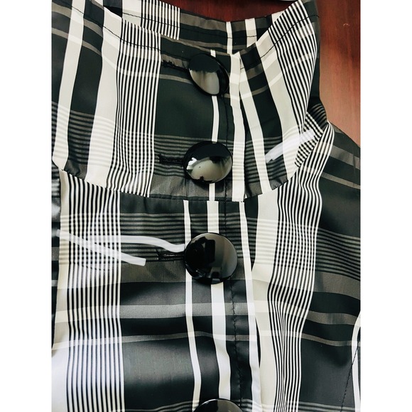 Black Rivet Women's Black White Plaid Jacket Size S (fits XS) Rain Dress - Picture 15 of 16